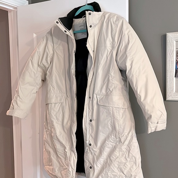LL Beam - Puffy Winter Coat - color: Cream / Off White W/ Removable Hood - Picture 1 of 9